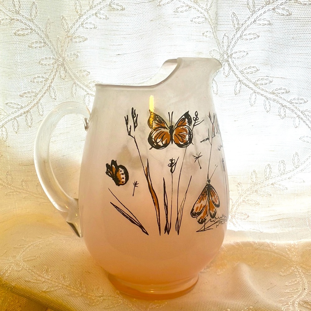 Fenton hand painted pitcher